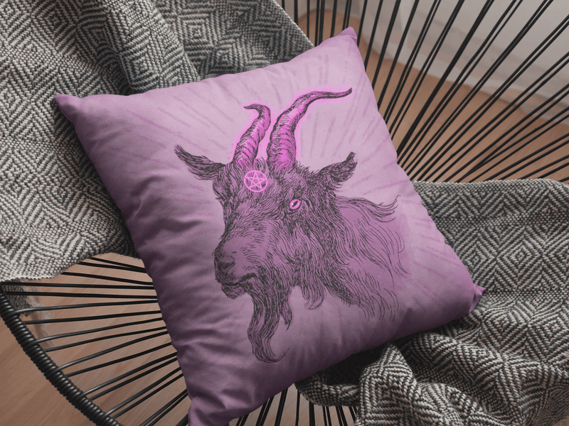 Baphomet Goat Pillow - Pink Home Decor  