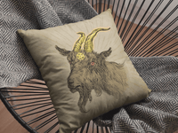 Baphomet Goat Pillow - Natural Home Decor  