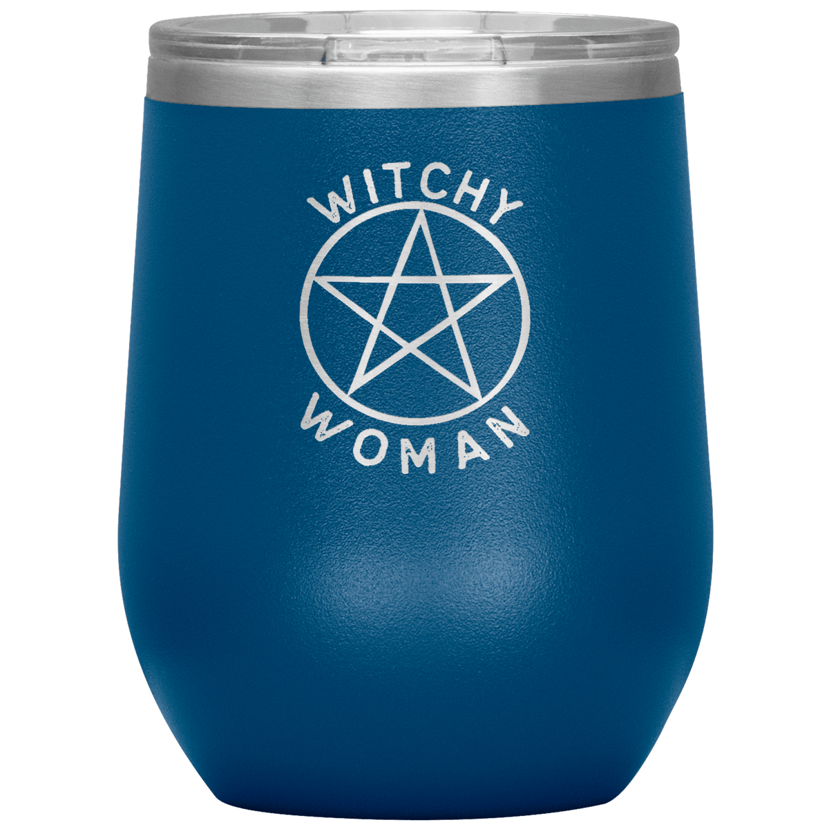 Witchy Woman Engraved Wine Tumbler Wine Tumblers Blue 