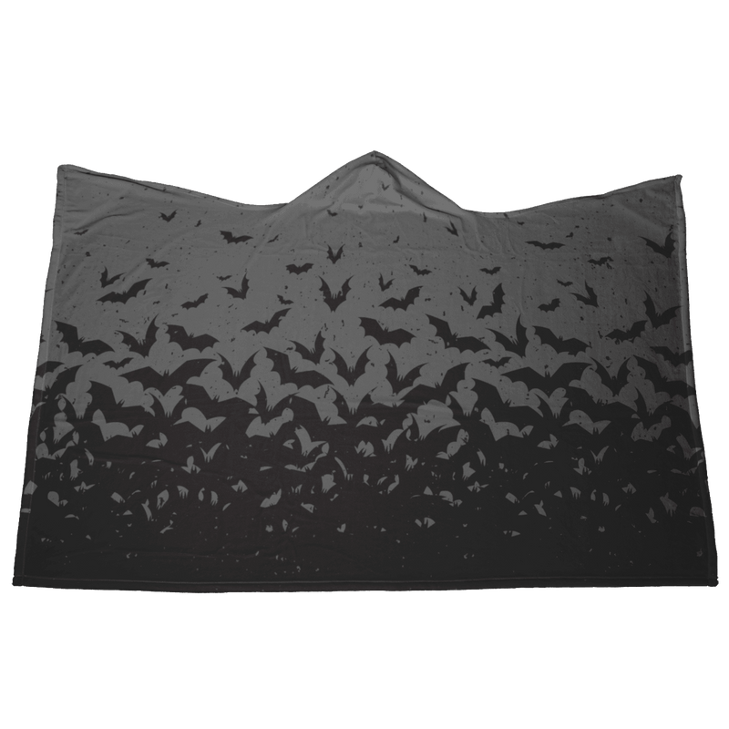 Flying Bats Hooded Blanket - Smoky Hooded Blankets Fleece 